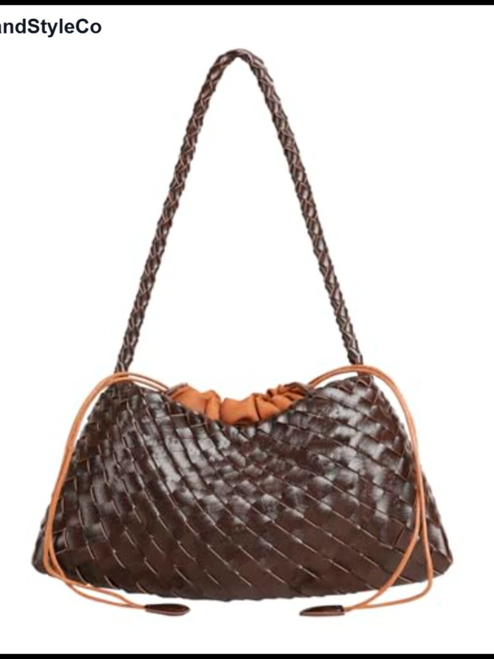 Woven Straw Hobo Handbag Faux Leather Basket Tote Shoulder Purse